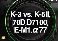Pentax K-3 vs. Pentax K-5 II, Canon 70D, Nikon D7100, Olympus E-M1 and Sony A77