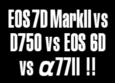 EOS 7D MarkII vs D750 vs EOS 6D vs α77II ！！高感度ISO6400対決