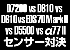 D7200 vs D810 vs D610 vs EOS 7D Mark IIvs D5500 vs α77 II センサー対決！「D7200はAPS-Cのチャンピオン」