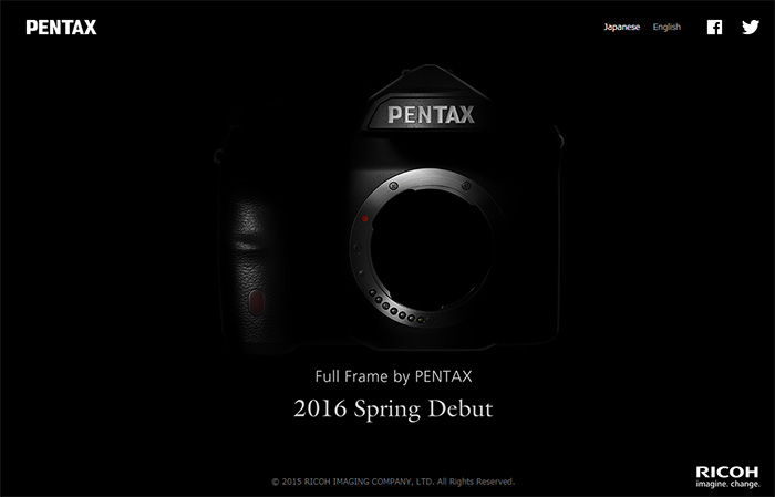 ペンタックス フルサイズ一眼レフの公式ティーザーサイトが公開！登場は2016年春の模様。