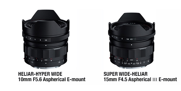 コシナがVoigtlanderソニーEマウント用レンズ「HELIAR-HYPER WIDE 10mm F5.6 Aspherical E-mount」＆「SUPER WIDE-HELIAR 15mm F4.5 Aspherical III E-mount」を発表。