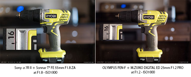 Sony α7R II ＋ Sonnar T* FE 55mm F1.8 ZAとOLYMPUS PEN-F ＋ M.ZUIKO DIGITAL ED 25mm F1.2 PROでの比較レビュー