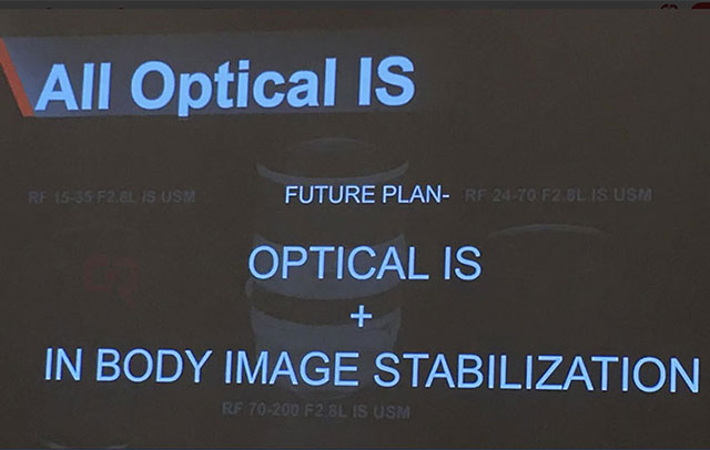 キヤノンがEOS Rにてボディ内手ブレ補正とレンズ側手ブレ補正をシンクロする「All Optical IS」を開発している模様。