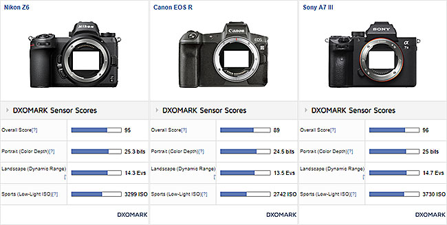 キヤノンEOS Rが、DxOMarkのセンサースコアに登場。EOS 5D Mark IVとほぼ同等。ソニーα7 IIIやニコン Z 6より若干下の模様。