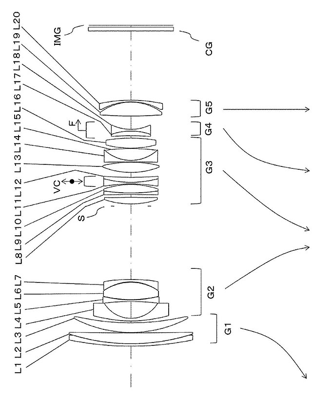 タムロンのフルサイズのデジタル一眼レフ用レンズ24-100mm F4の特許