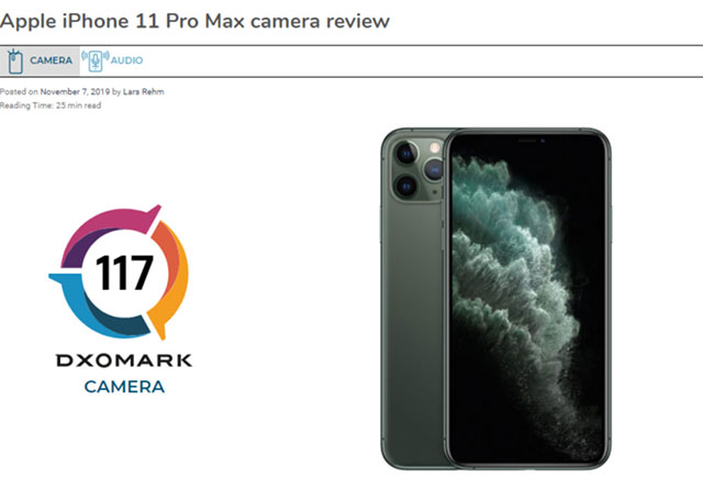 Apple iPhone 11 Pro Max 総合：117（静止画：124／動画：102