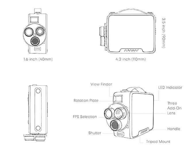 手持ち式スーパー8mmフィルムカメラ風トイカメラ「Fragment 8 Retro