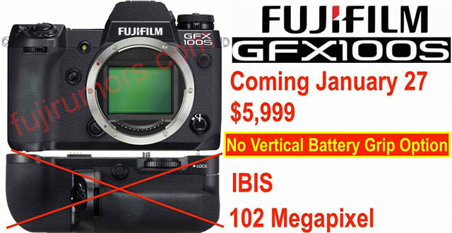 富士フイルムの小型版GFX100「GFX100S」は、アクセサリーの縦型バッテリーグリップは用意されない！？