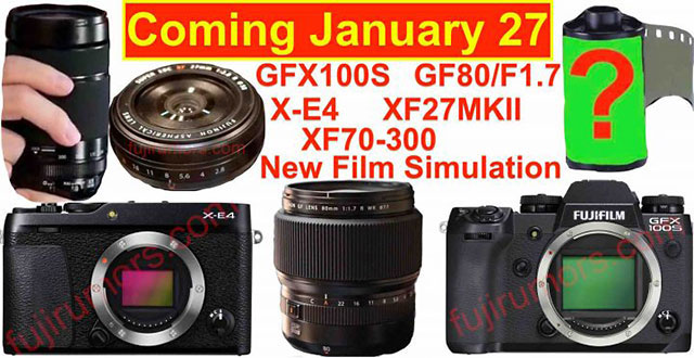 富士フイルムが1月27日に新製品発表を行うのはほぼ確定！？「GFX 100S」「X-E4」「GF80mmF1.7」「XF27mmF2.8 II」「XF70-300mmF4-5.6」が登場する！？