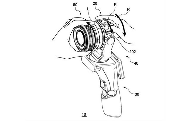 キヤノンのグリップ一体型レンズ交換式カメラの特許