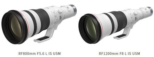 キヤノン「RF800mm F5.6 L IS USM」と「RF1200mm F8 L IS USM」