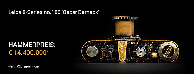 LEICA 0型 (ヌル・ライカ)が、カメラ世界最高額の約20億円で落札された模様。