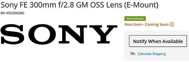 ソニーが今年「FE 800mm F5.6 GM OSS」を発表する！？