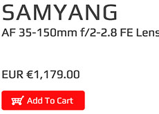 SAMYANG AF 35-150mm F2.0-2.8 FE