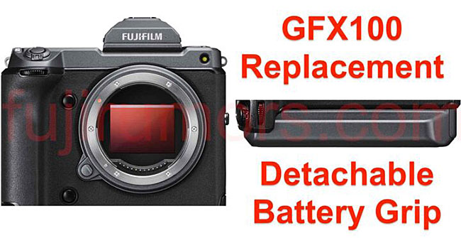 富士フイルムの「GFX100」後継機は、取り外し可能なバッテリーグリップが付属する！？