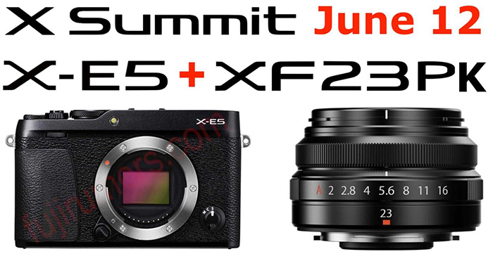富士フイルムが6月12日に「X-E5」と「XF23mmパンケーキレンズ」を一緒に発表する!?