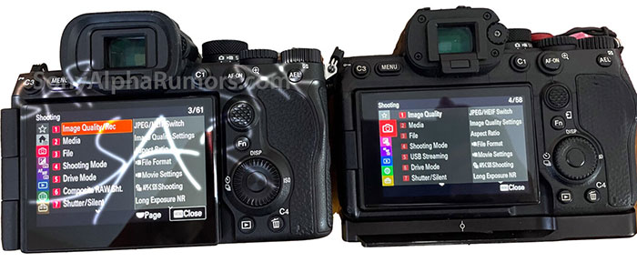 ソニー「α7 V」と「α7 IV」の背面比較リーク画像が登場。「コンポジットRAW撮影」に対応している！？