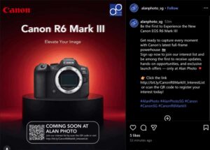 小売店が「EOS R6 Mark III」をフライング投稿していた模様。