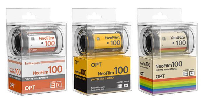 フィルム型デジタルトイカメラ「OPT100 Neo Film」。液晶付きでフィルムケースにも入れられるトイカメラ。