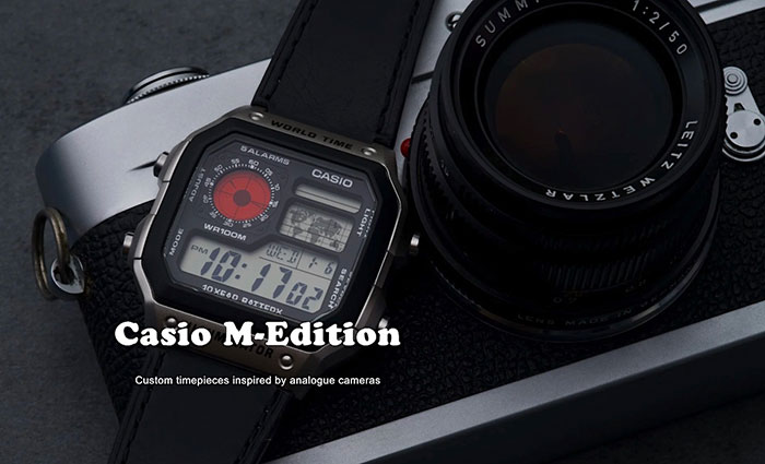 ライカMに着想を得た時計カシオ「M-Edition」：「AE1200」のカスタムモデル