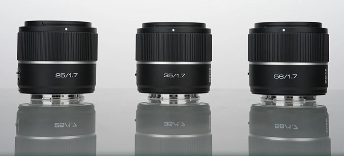 コンパクトAPS-C「Meike Air」AFレンズ3本（25/35/56mm F1.7）が登場か。E／X（＋Z？）対応、85mm F1.4 SEも