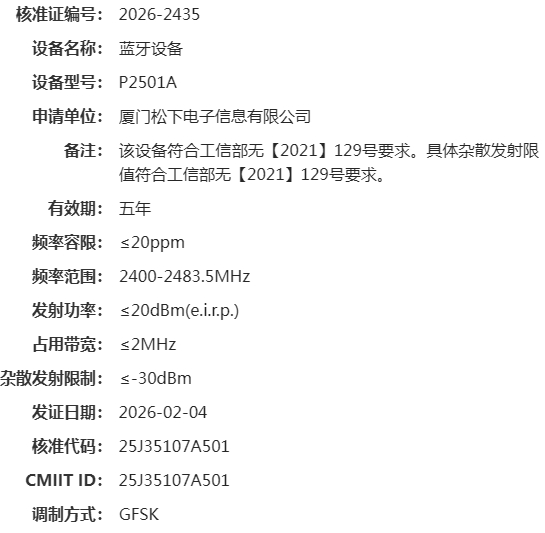 パナソニック、未発表カメラが計3機種に──新たに「P2409A」「P2501A」を登録