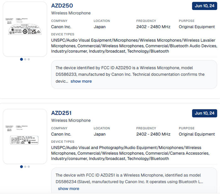 キヤノンのワイヤレスマイク「WM-E1-R」