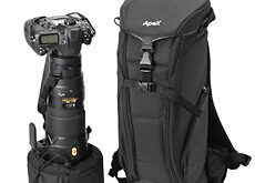 超望遠レンズを装着した一眼レフカメラに特化したリュックタイプのカメラバッグ「エツミ アペックス ロングレンズケース」