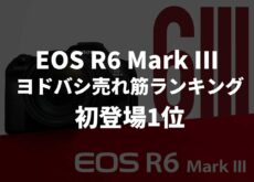 ヨドバシカメラの2025年11月下期ランキングで「EOS R6 Mark III」が初登場1位。レンズキットが6位にランクインした模様。