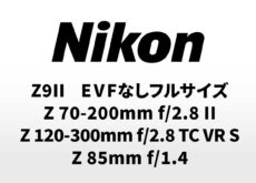 2026年のニコンに期待できること。「Z9II」「EVFなしフルサイズ」「APS-C機」「NIKKOR Z 70-200mm f/2.8 II」「Nikkor Z 120-300mm f/2.8 TC VR S」「NIKKOR Z 85mm f/1.4」「広角の廉価レンズ」など