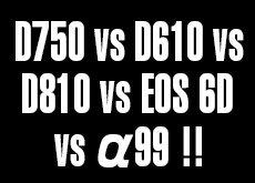 D750 vs D610 vs D810 vs EOS 6D vs α99!センサー対決。